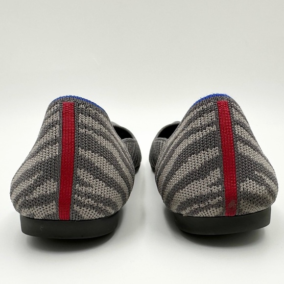 Rothy's the Point Grey Zebra Pointed Toe Slip On Flat Shoes - Picture 4 of 9